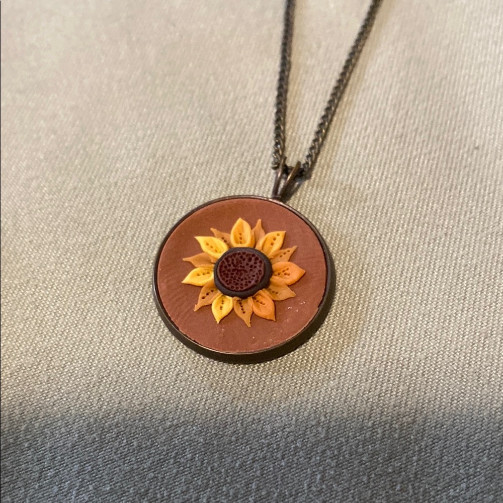 Sunflower Pendant Necklace